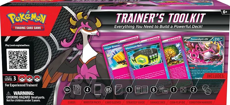 Pokemon Trainer's Toolkit 2025 - 50+ Startkort, 4 Boosters & Tilbehør! Perfekt til nye spillere!