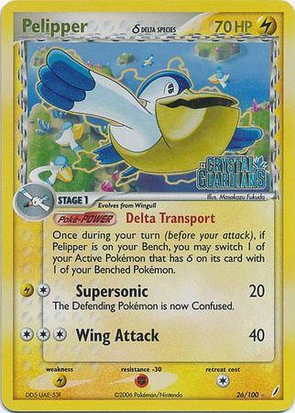 Pelipper (Delta Species)  (EX Crystal Guardians Nintendo)