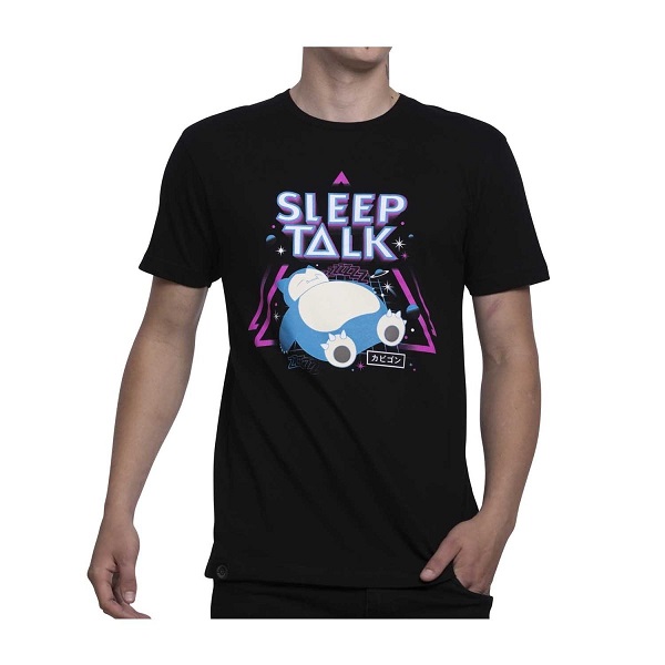 Pokemon - Snorlax Black Relaxed - T-Shirt Fit Crew Neck - Size: Large (L)